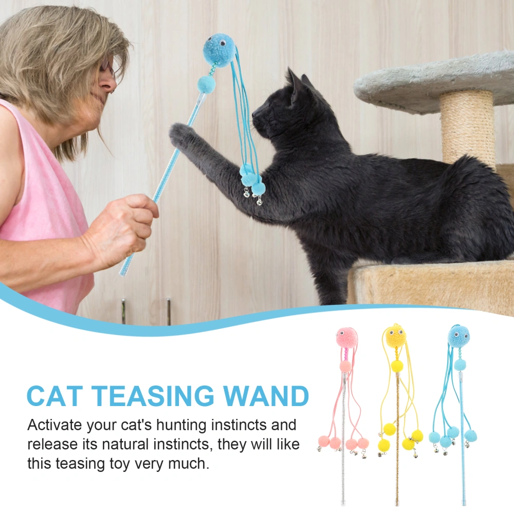 3Pcs Cat Teasing Wand Indoor Cat Toy Cat Teaser Toy Interactive Cat Toy Indoor Cat Plaything