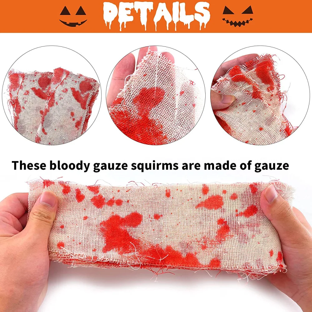 Halloween Bloody Cloth Prop Simulation Bloody Gauze Prop Halloween Spooky Cloth Decoration