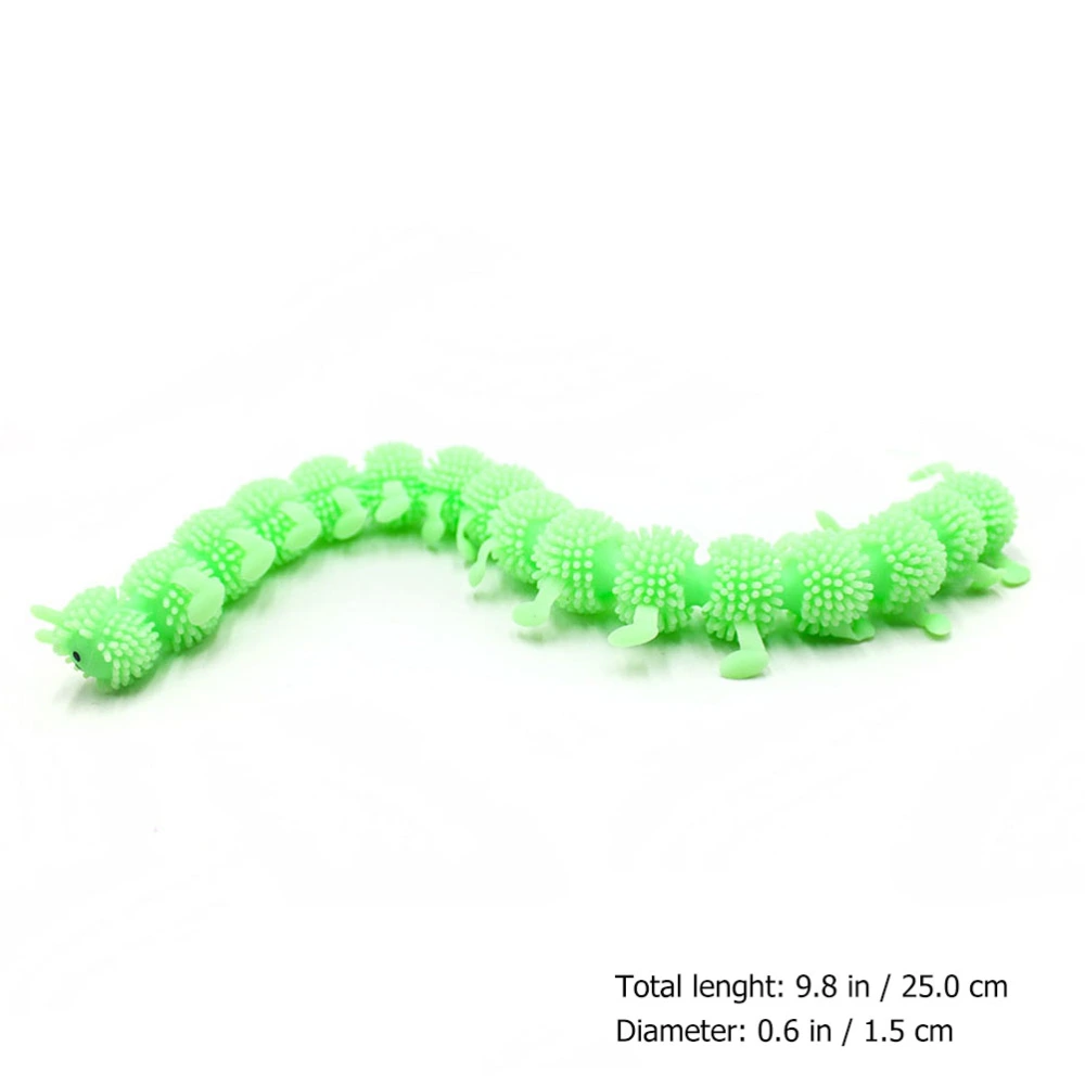 4PCS Puffer Worm Luminous Puffer Worm Light-Up Toys Kids Baby Squeeze Toys