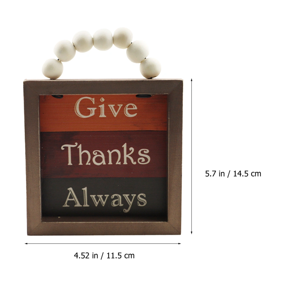 Wood Bead String Doorplate Fall Decoration Harvest Thanksgiving Hanging Ornament