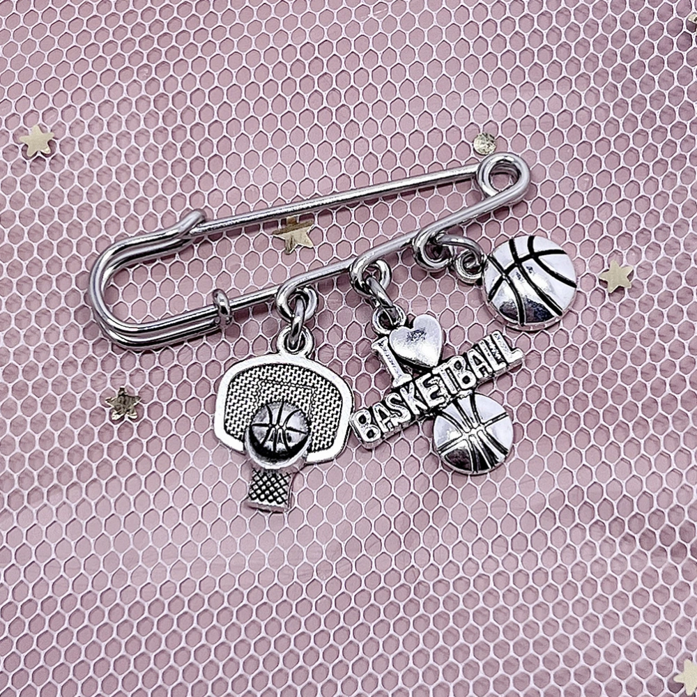 Metal Basketball Brooch Pin Large Safety Pin Jeans Pin Brooch Pin for Women