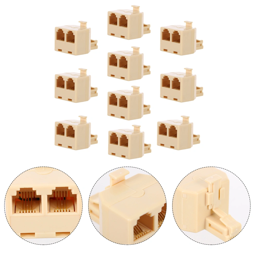 10PCS RJ11 Socket Splitter Telephone Wall Separator Telephone Plug Splitter