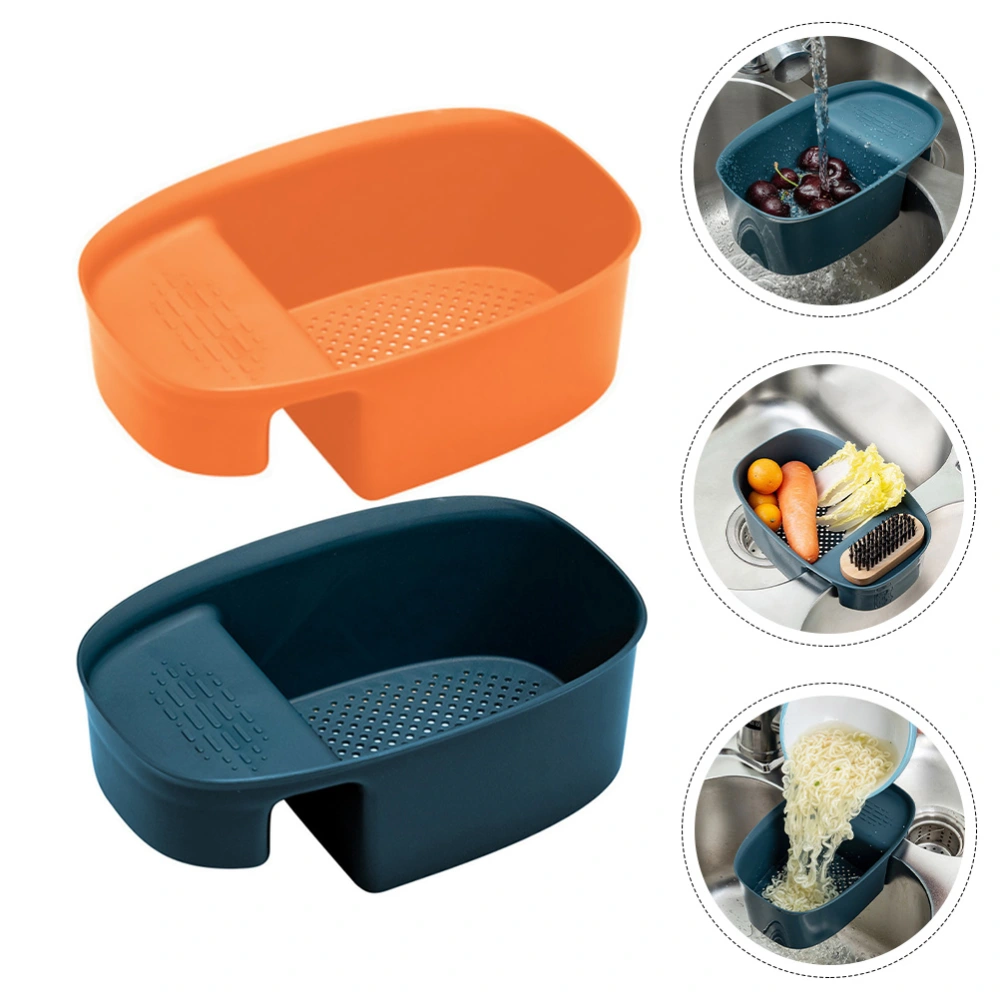 2pcs Kitchen Sink Drain Baskets Sink Drain Holders Sink Storage Drain Baskets