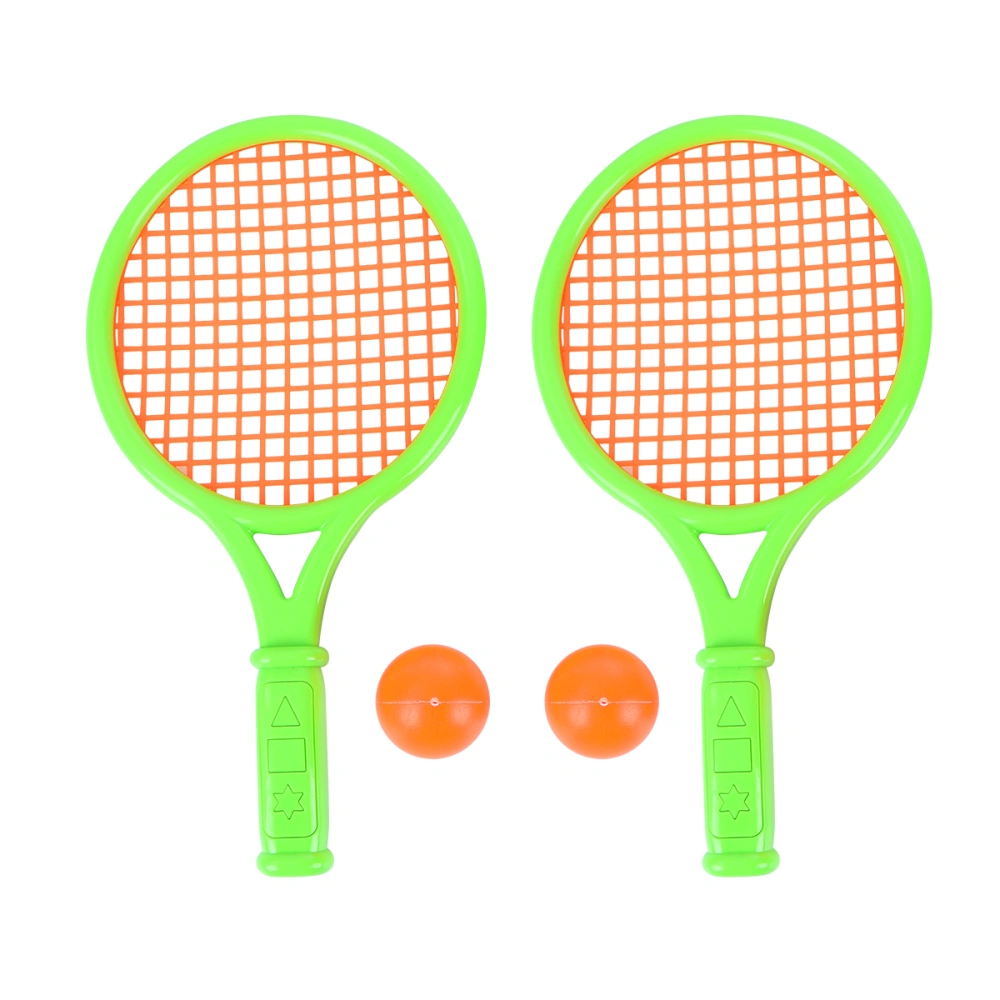 1 Pair of Children's Tennis Racket Kids Plastic Badminton Rackets Game Props for Kindergarten Primary School (Size S Random Color)