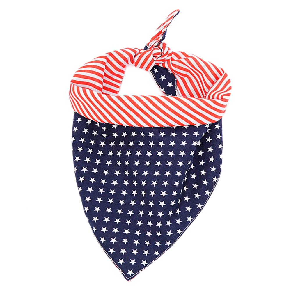 Dog Bibs Dog Saliva Towel American Flag Cotton Triangular Towel for Small Medium Pet