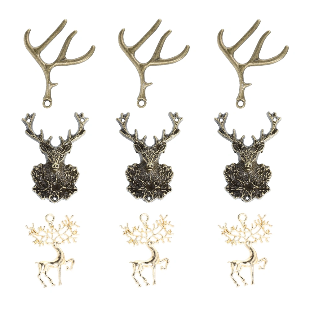 9pcs Amulet Charm Antler Charm Craft Necklace Making Deer Head Charm Deer Charm