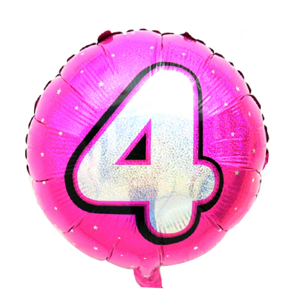 Number 4 Helium Foil Balloons Birthday Number Balloons 4 for Wedding Anniversary Decoration (Rose Red)