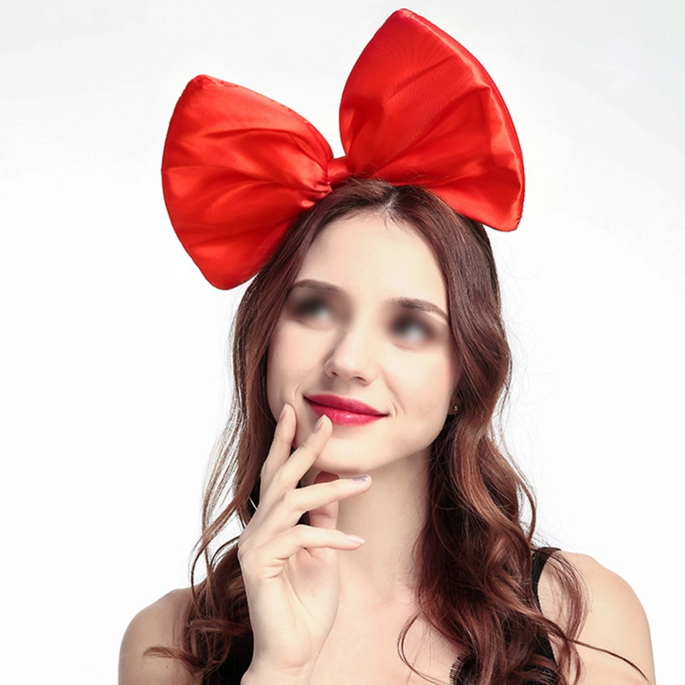 Super Large Bowknot Headband Hair Bow Headdress Hair Accessories for Party Decoration (Red)