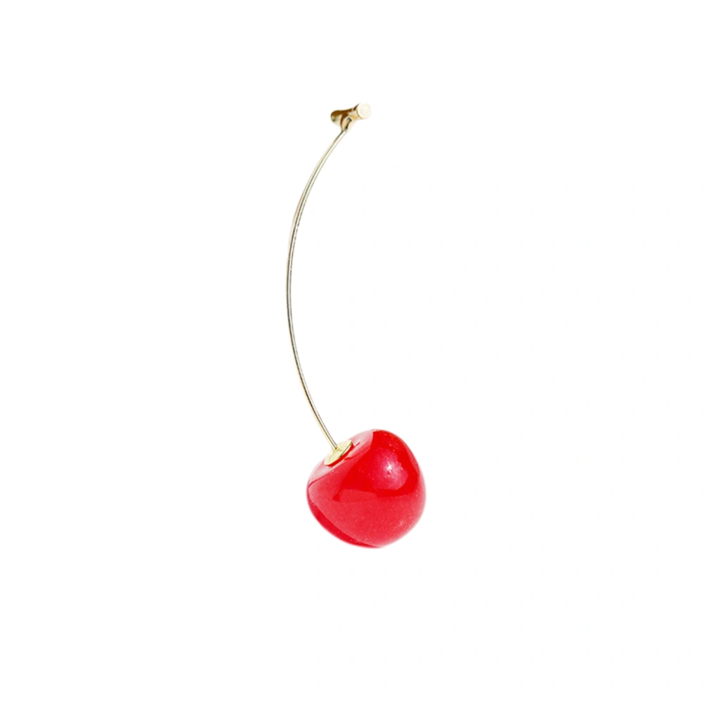 1PC Red Cherry Metal Brooch Lovely Simple Cherry Breastpin for Women Lady Girls