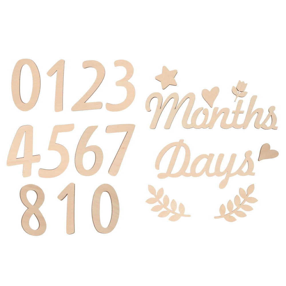 1 Set Baby Wood Monthly Milestone Baby Milestone Numbers Wooden Photo Props