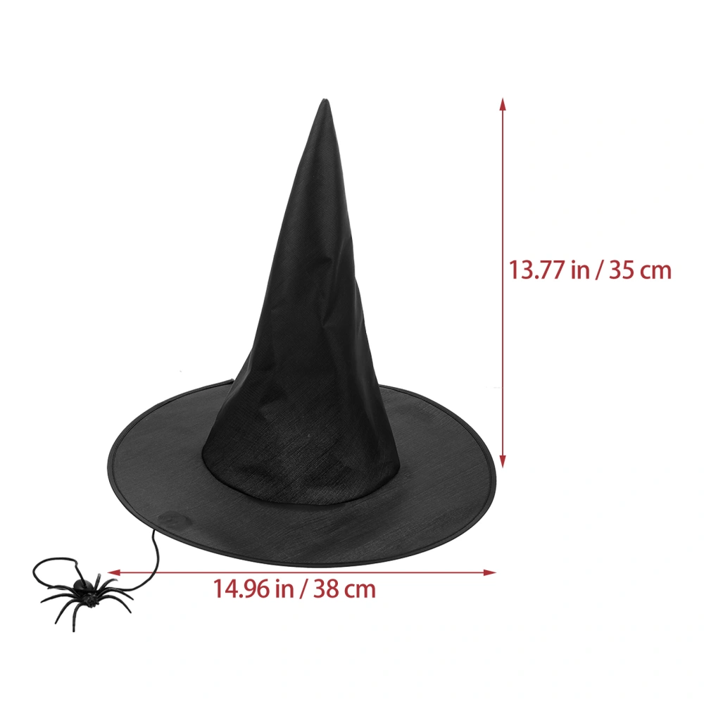 2Pcs Halloween Witch Hat with Spider Pendant Novel Carnival Headdress Party Hat