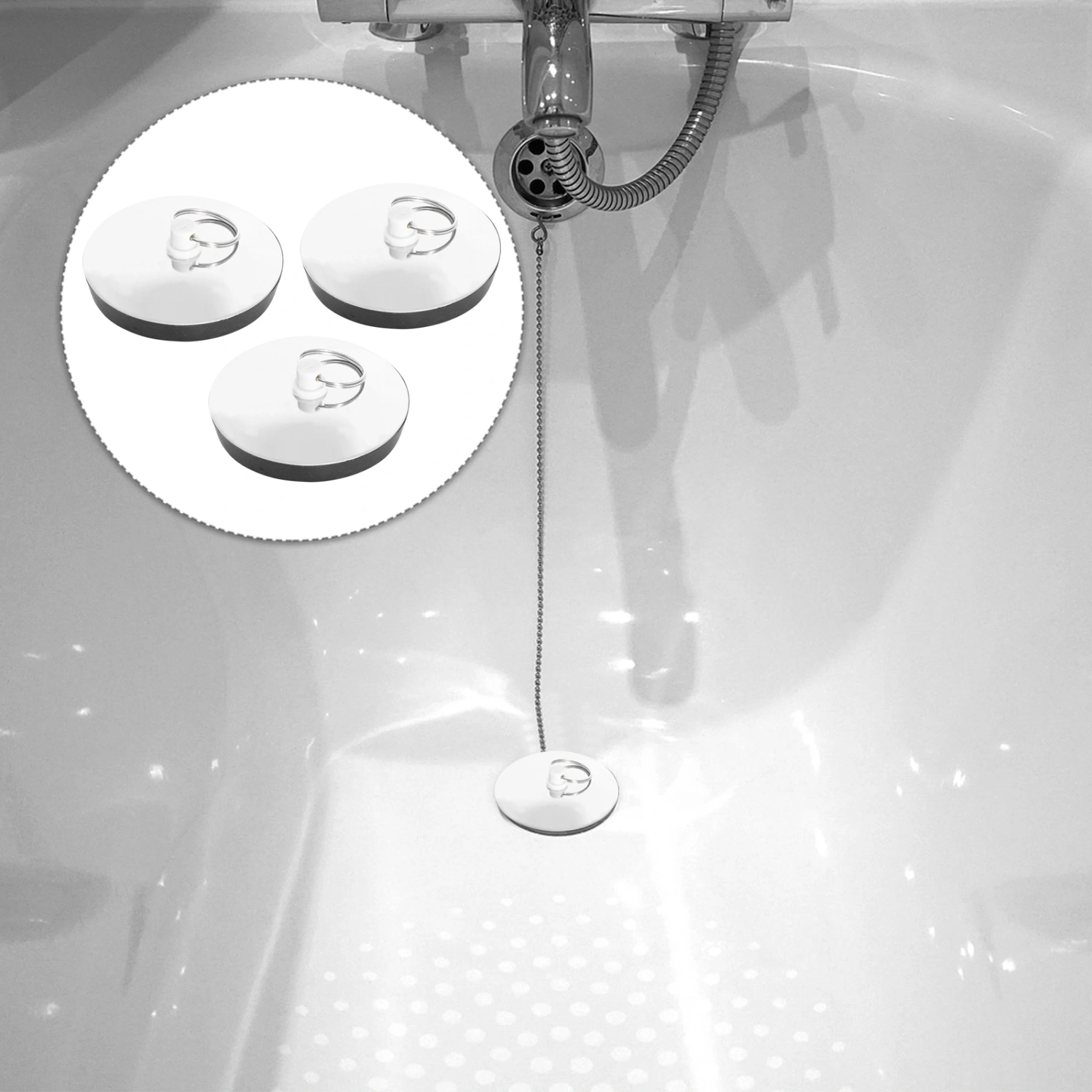 3pcs Suction Sink Stopper Household Bathtub Stopper Practical Drain Bath Plug