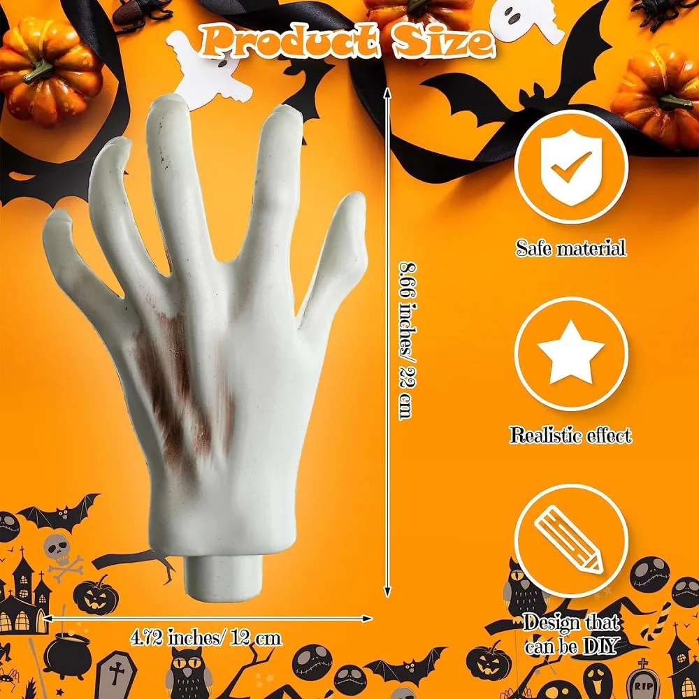 1 Pair Realistic Skeleton Hand Halloween Ghost Hand Decor Haunted House Props