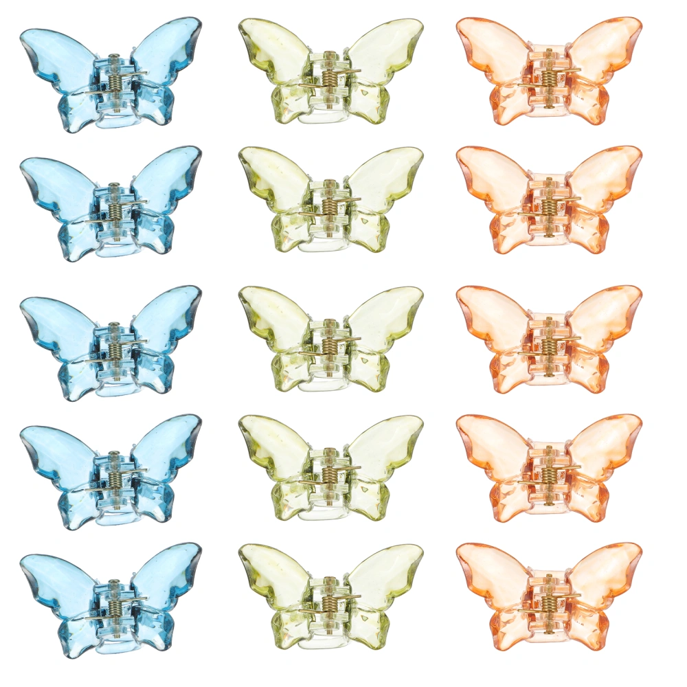 15pcs Butterflies Hair Clasp Acrylic Butterflies Hair Clips Hair Claw Clamp