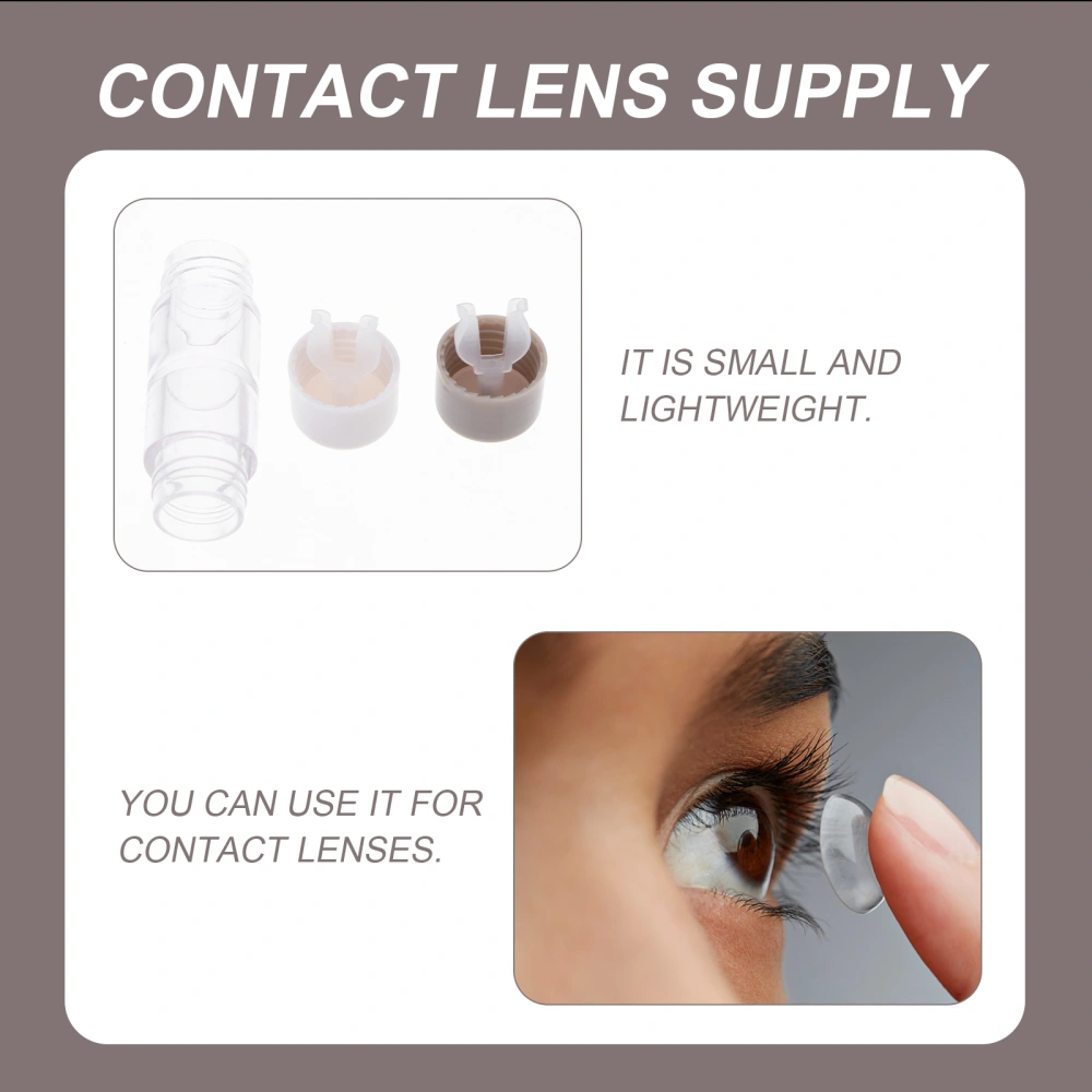 3pcs Lenses Boxes with Solution Bottle and Tweezers Lens Kit