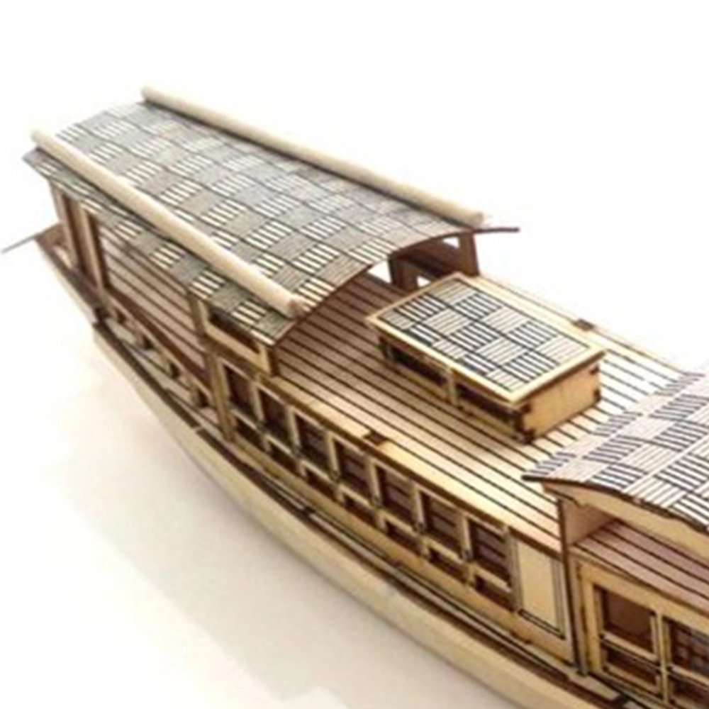 DIY Assembling Boat Toy Wooden Boat Model Educational Props Handicraft Present for Male Female