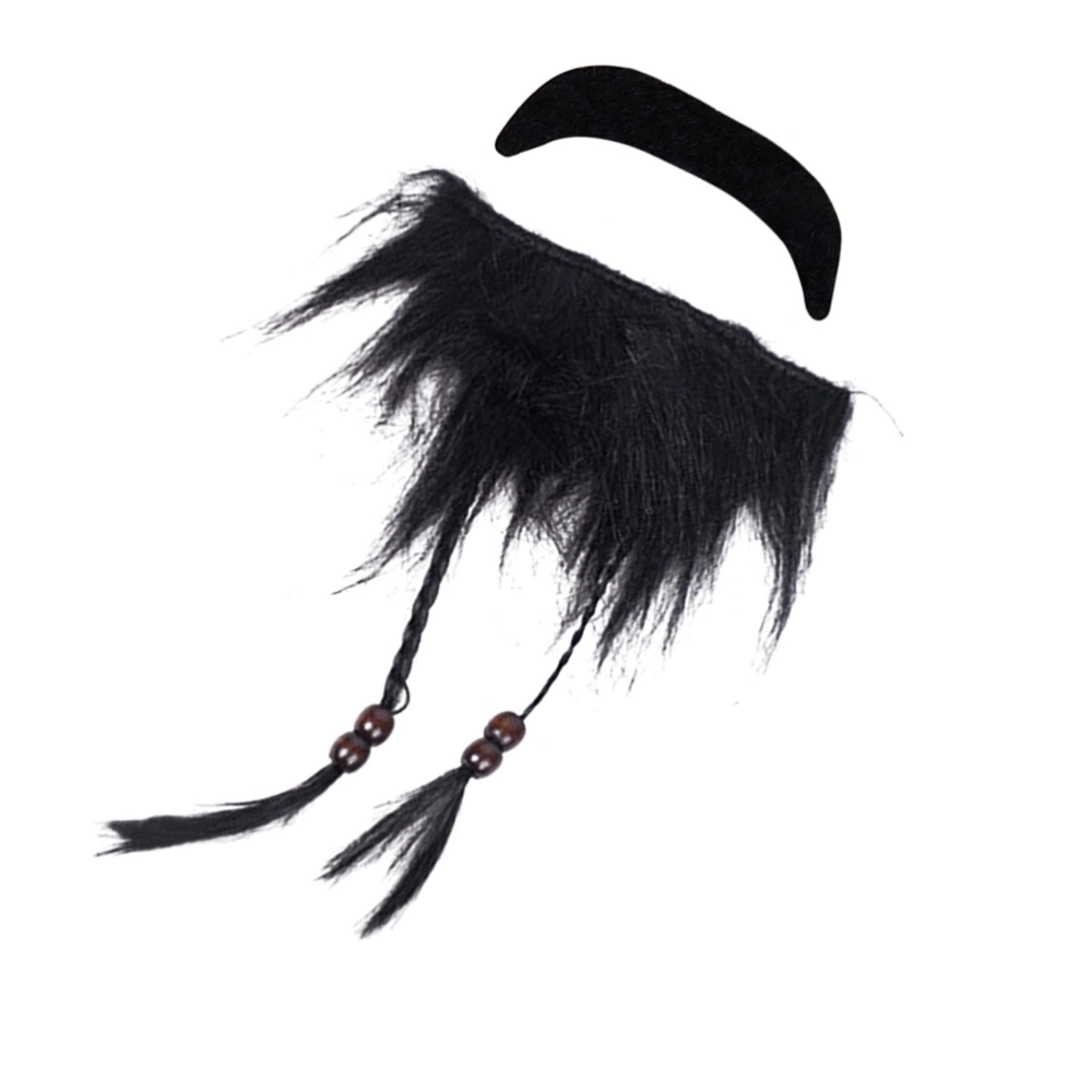 2Pcs Party Fake Beards Pirate Beards Man Funny Mustache Props Festival Supplies