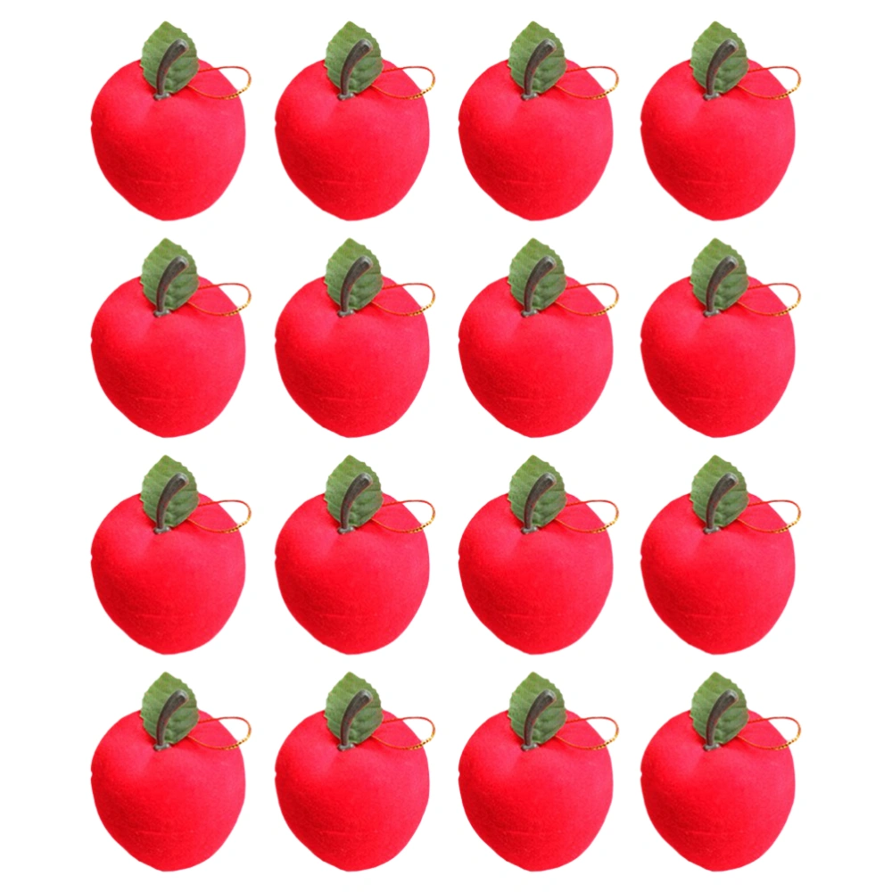 120pcs Christmas Ornaments Hanging Creative Red Apples Pendant Lifelike Apples Decor Christmas Tree Hanging Pendant Decorative Props