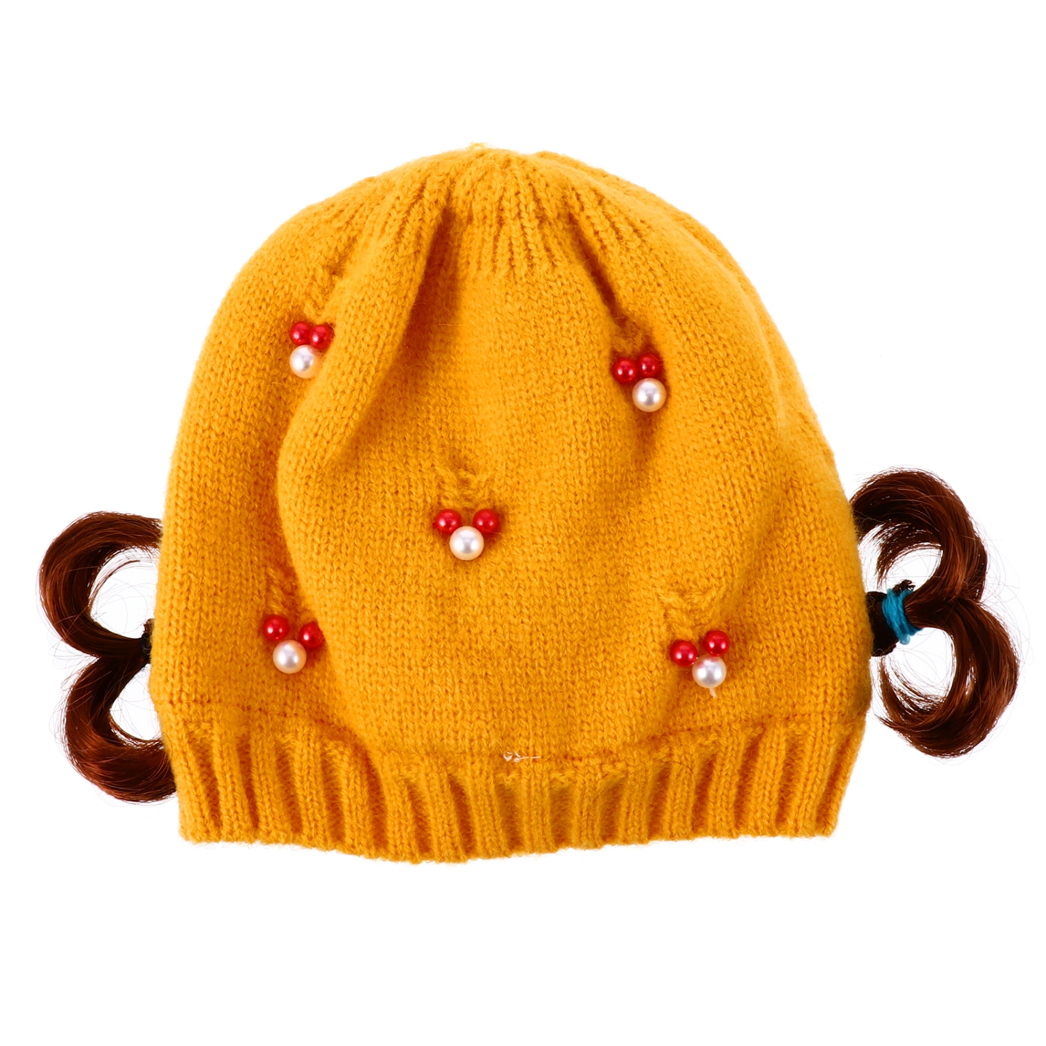 1pc Kids Knitted Hat Lovely Baby Hat Winter Autumn Knitted Warm Hat with Wig