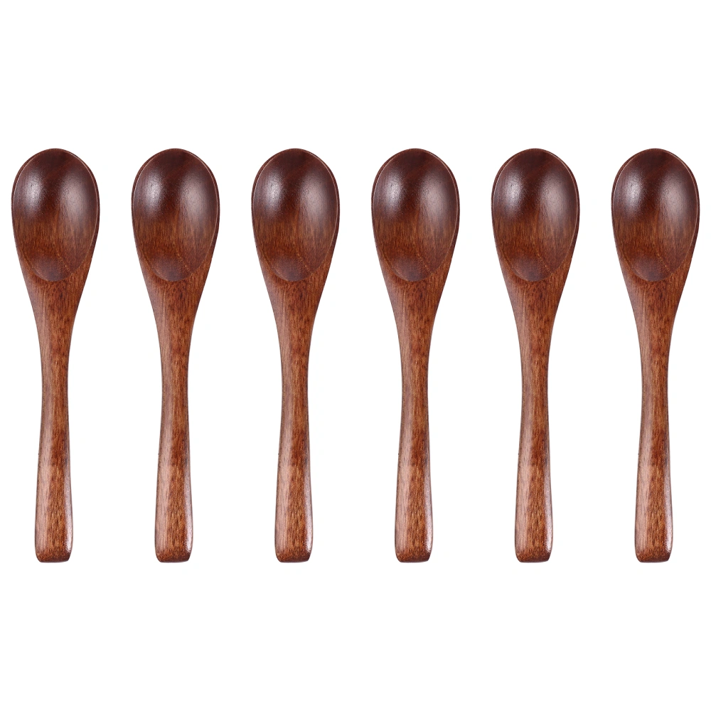 6pcs Wooden Honey Spoon Multipurpose Stirring Spoon Kids Spoons Kitchen Supplies