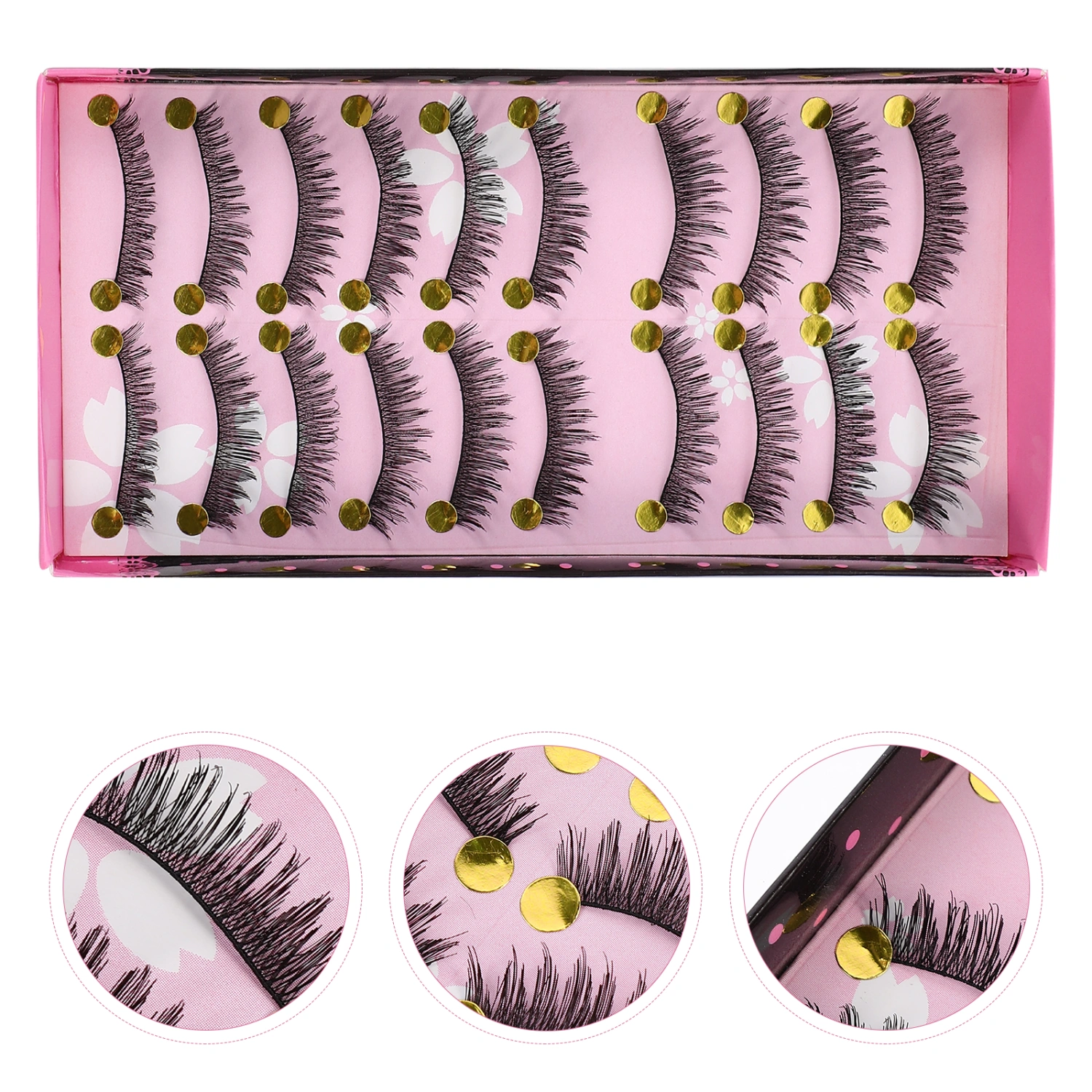 10 Pairs False Eyelashes Fake Eyelashes Artificial Fiber Lashes Makeup Eyelashes