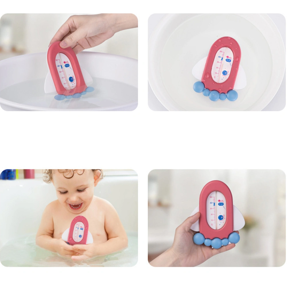 Floating Bath Thermometer Unique Shape Design Bathtub Toy for  Bath Tub Indoor Home Baby (Pink)