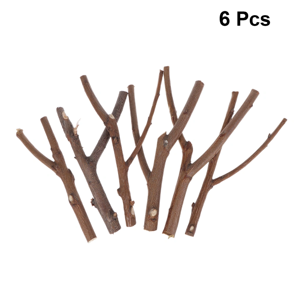 6PCS Christmas Simulation DIY Handmade Creative Pine Cones Sticks Dry Branches Wooden Sticks for DIY Crafts Photo Props