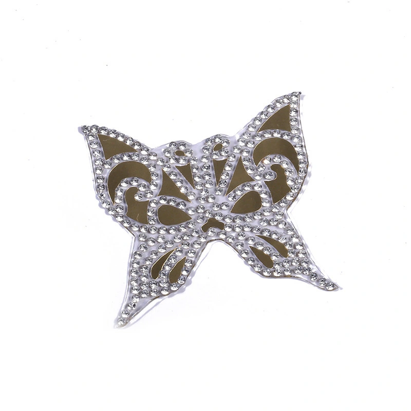 5pcs Butterfly Coat Patches T-shirt Jacket Repair Patch Clothing Butterfly Rhinestones Badge