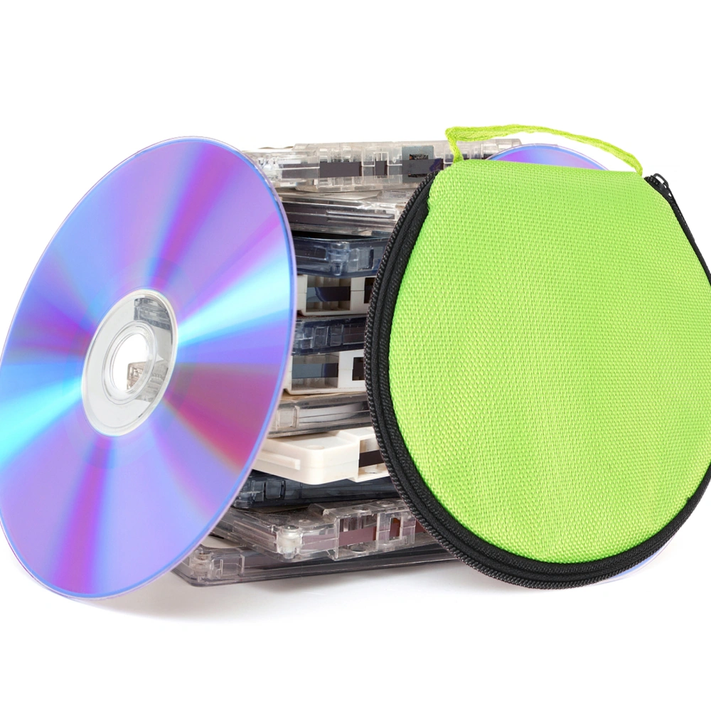 1pc Large-capacity DVD Storage Bag Round Disc Bag Practical Zipper CD Case