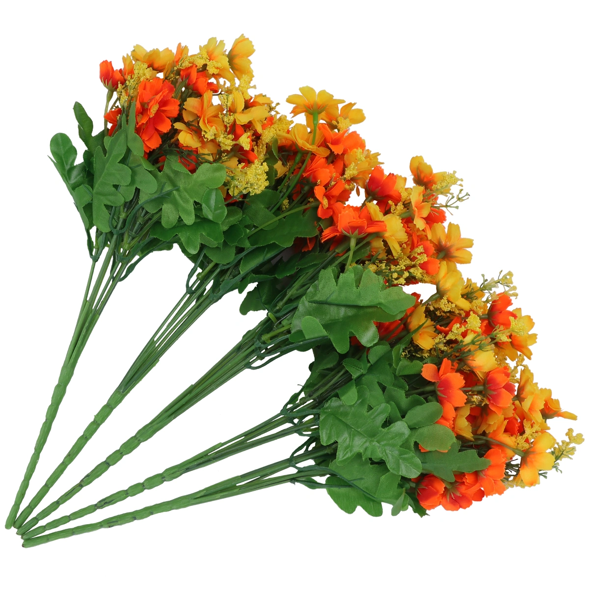 5Pcs/ Set Artificial Daisy Bouquet Silk Simulation Flowers Decorative Flower Arrangement Supplies for Wedding Home Party Garden (Red)