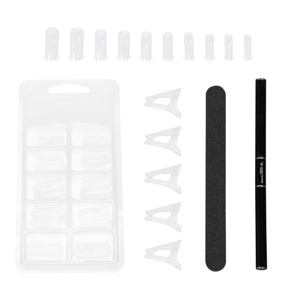 1 Set Nail Art Extension Nail Kit Scale Nail Piece Steel Push Crystal Clip Set