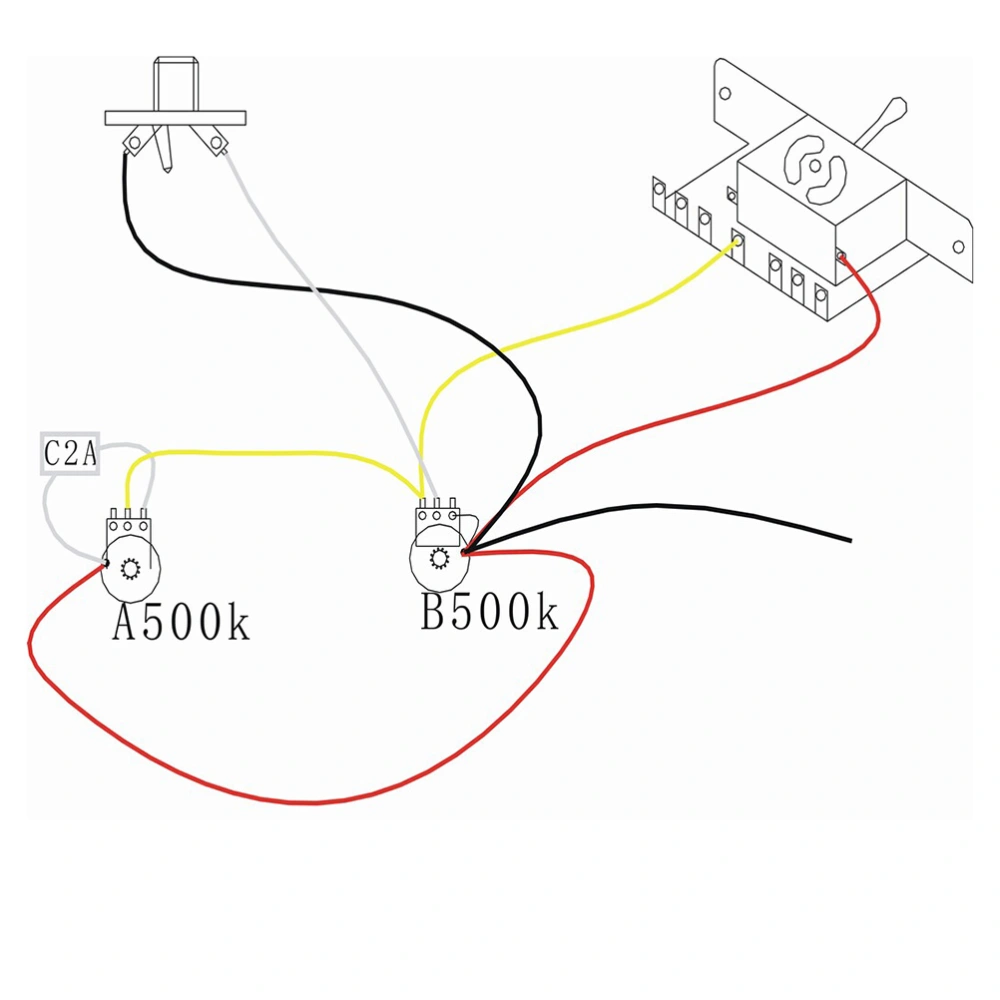 Wiring Harness Prewired 3x 500k Pots 1 Volume 2 Tone Control Knobs 5 Way Switch for Strat Guitar