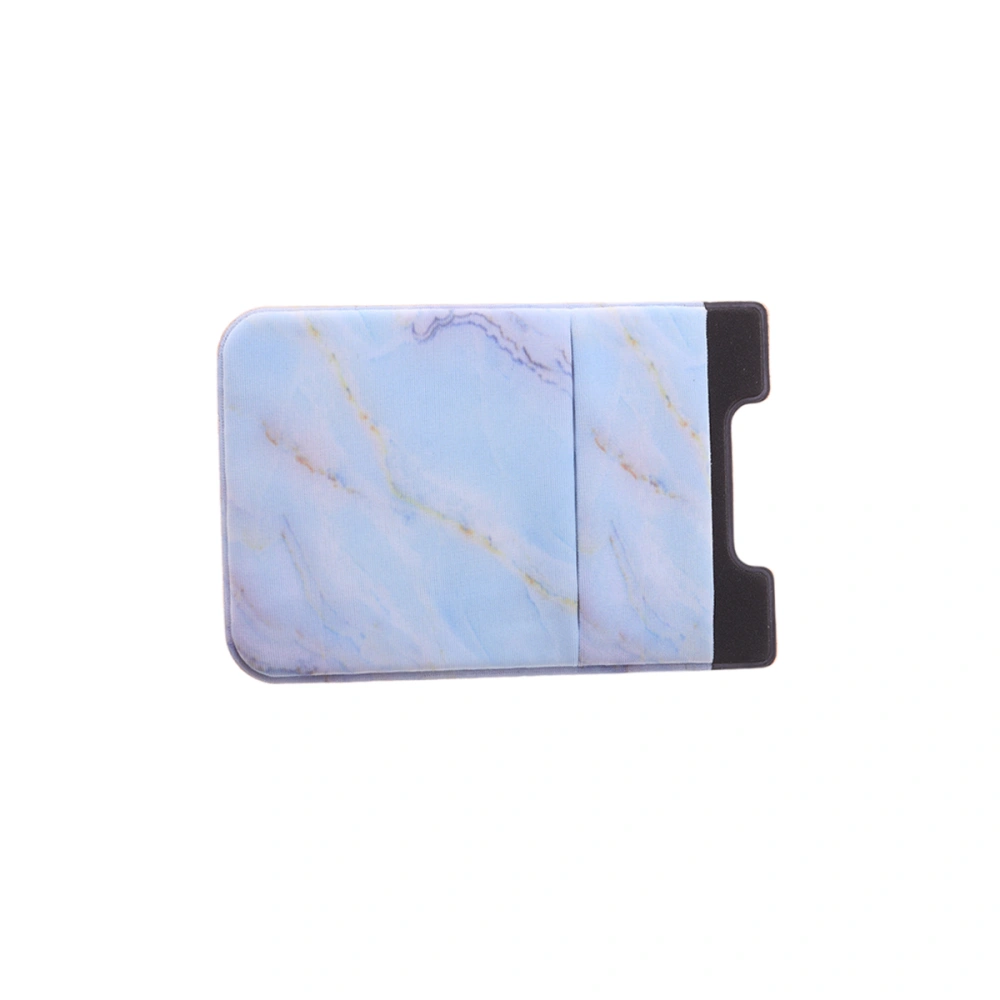 2PCS Marble Phone Pouch Self Adhesive Lycra Holder Cell Phone Back Patch Pocket (Blue)