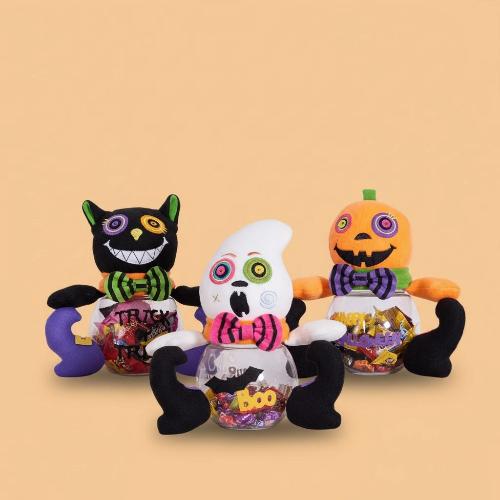 Lovely Candy Can Funny Halloween Candy Jar Ghost Candy Pot for Kids Children