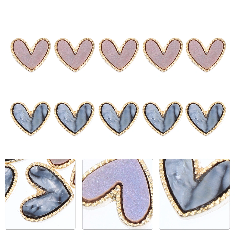 10PCS Nail Art Decoration Heart Delicate Nail Decor Creative Nail Decoration