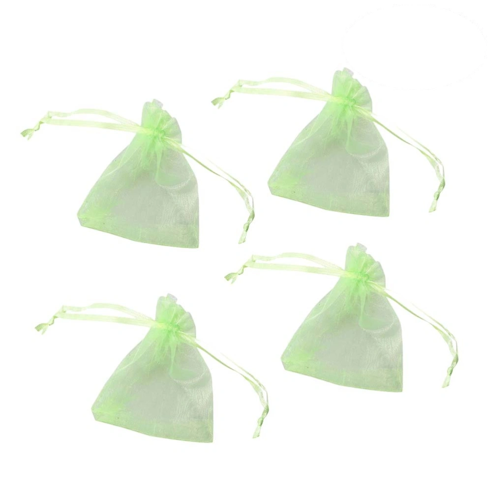 50pcs Drawstring Organza Bags Jewellery and Candies Beam Mouth Pouches Transparent Mesh Gift Bag for Wedding Party Baby Shower (Light Green)