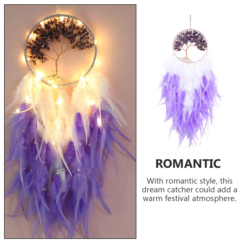 1pc Healing Crystals Dream Catcher Feather Dream Cathcer Hanging Ornament