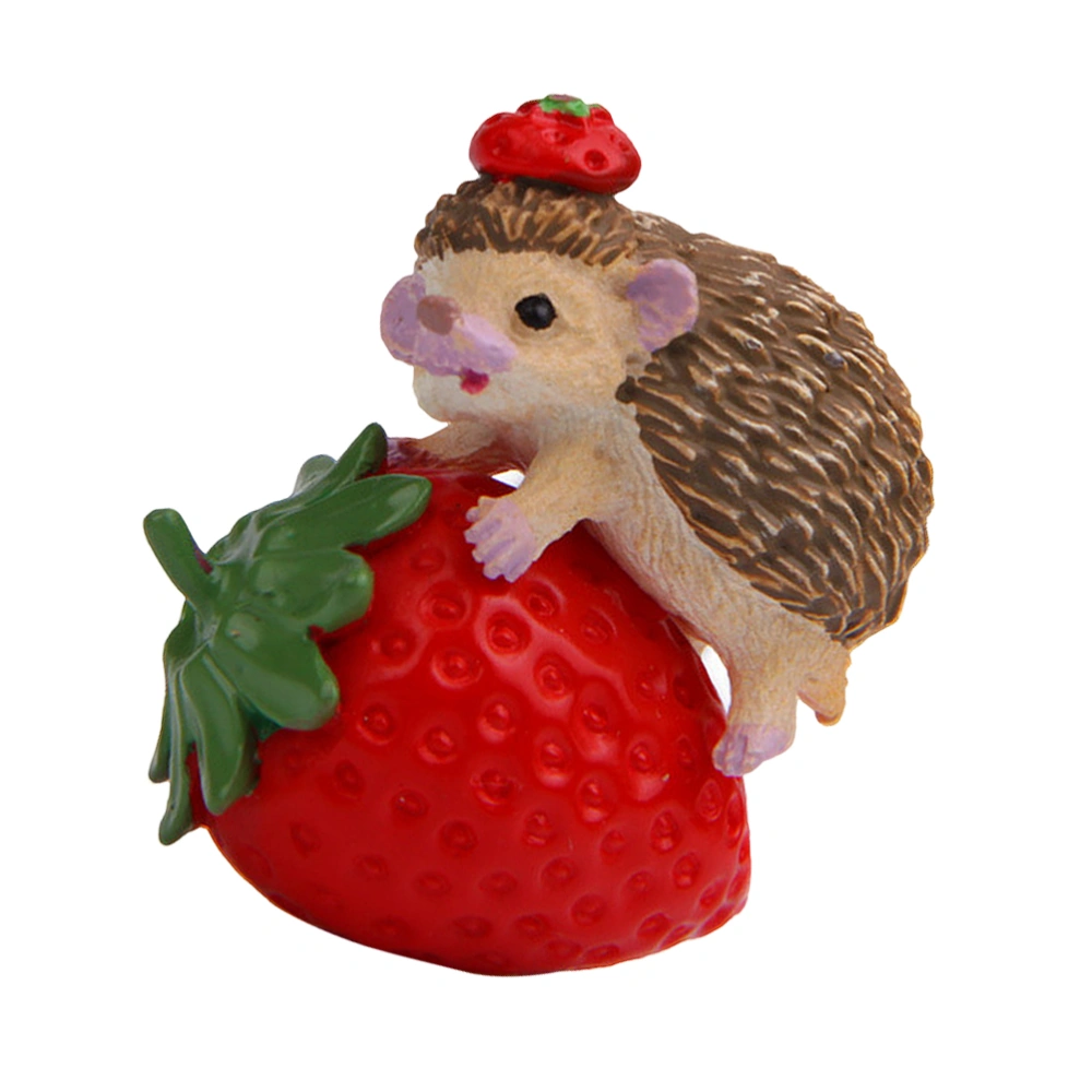 Hedgehog Family Cake Baking Gardening Adornment for Home Decoration Use (Strawberry Hedgehog)