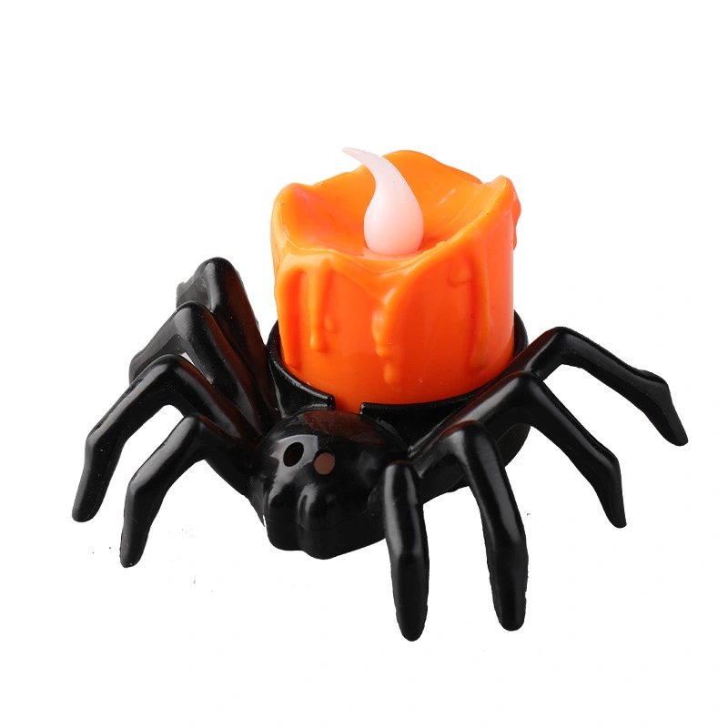 Halloween Spider Candle Light Flameless LED Candle Decor Haunted House Spider Candle