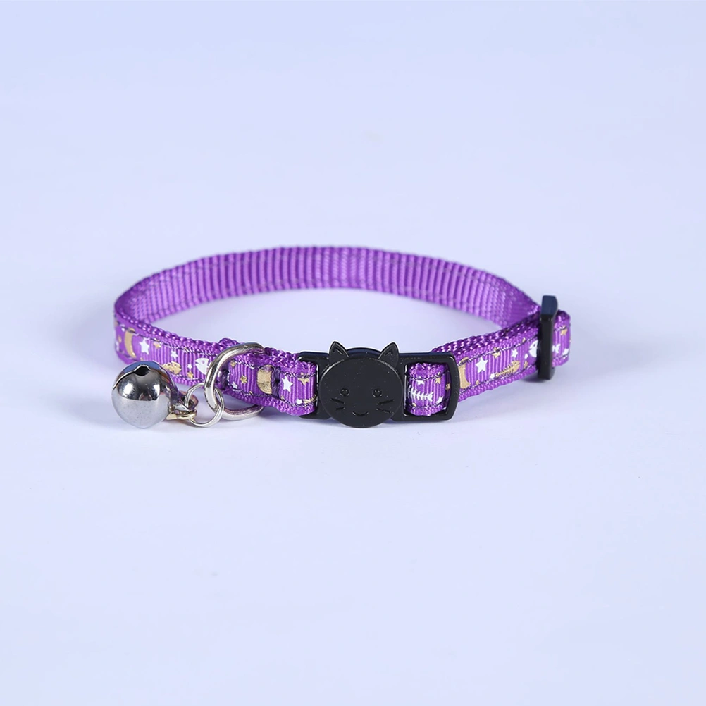 3pcs Adjustable Cat Collars Reflective Kitten Collars With Bells Cat Neck Decors