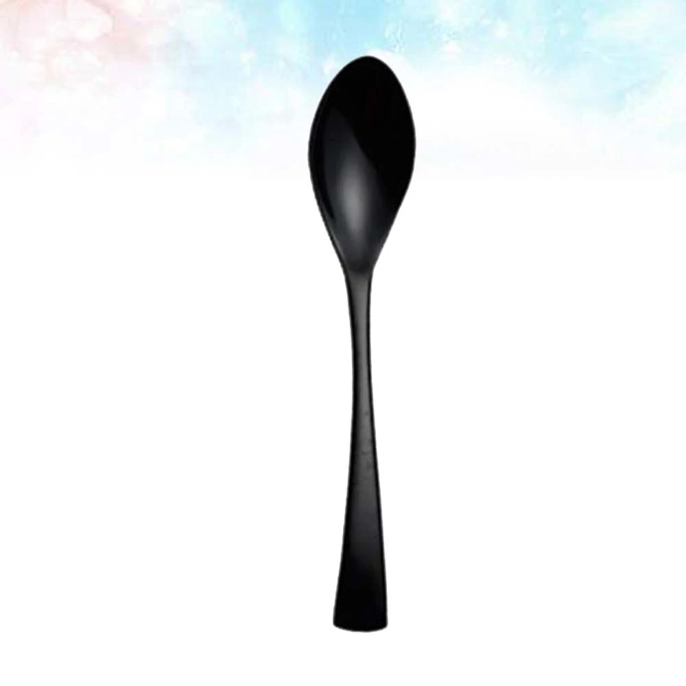 2pcs Stainless Steel Western Tableware Flatware for Home Restaurant Hotel (Black Tea Spoon)