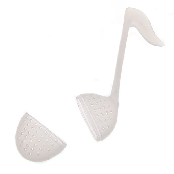 Music Note Tea Strainer Stirrer Tea Spoon Filter (White)