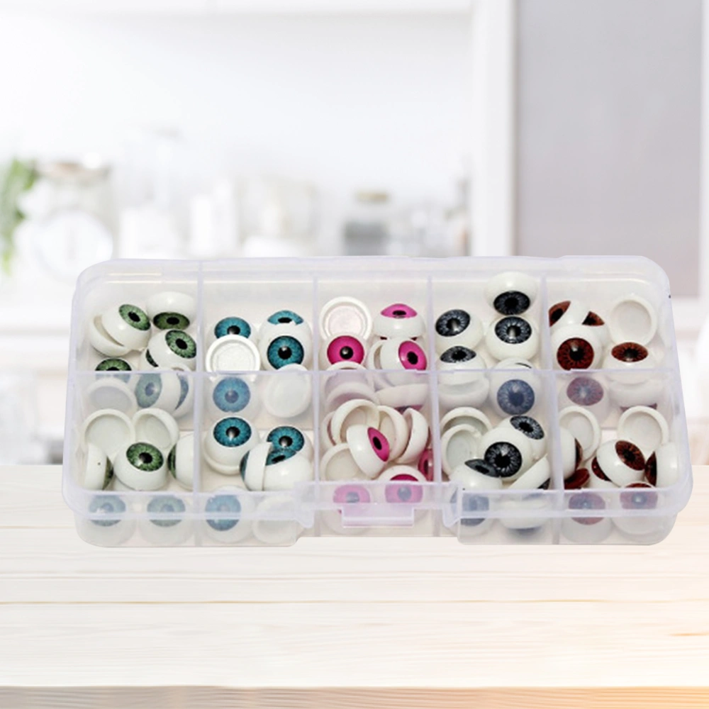 100 Pcs Doll Eyeballs DIY Crafts Eyes Plastic Dolls EyeBall Eye Accessories - 1.2x1.2cm (Mixed Color)