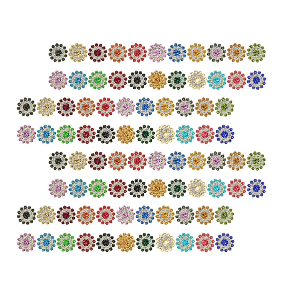 100Pcs Decorative Buttons DIY Flower Shape Clothing Buttons Mixed Color