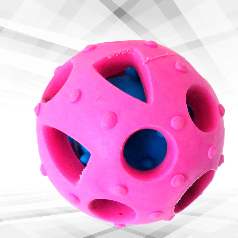 Tricky Treat Ball Interactive Food Dispensing Dog Toy Treat Ball Nontoxic Biting Ball for Dog Chewing (Pink)