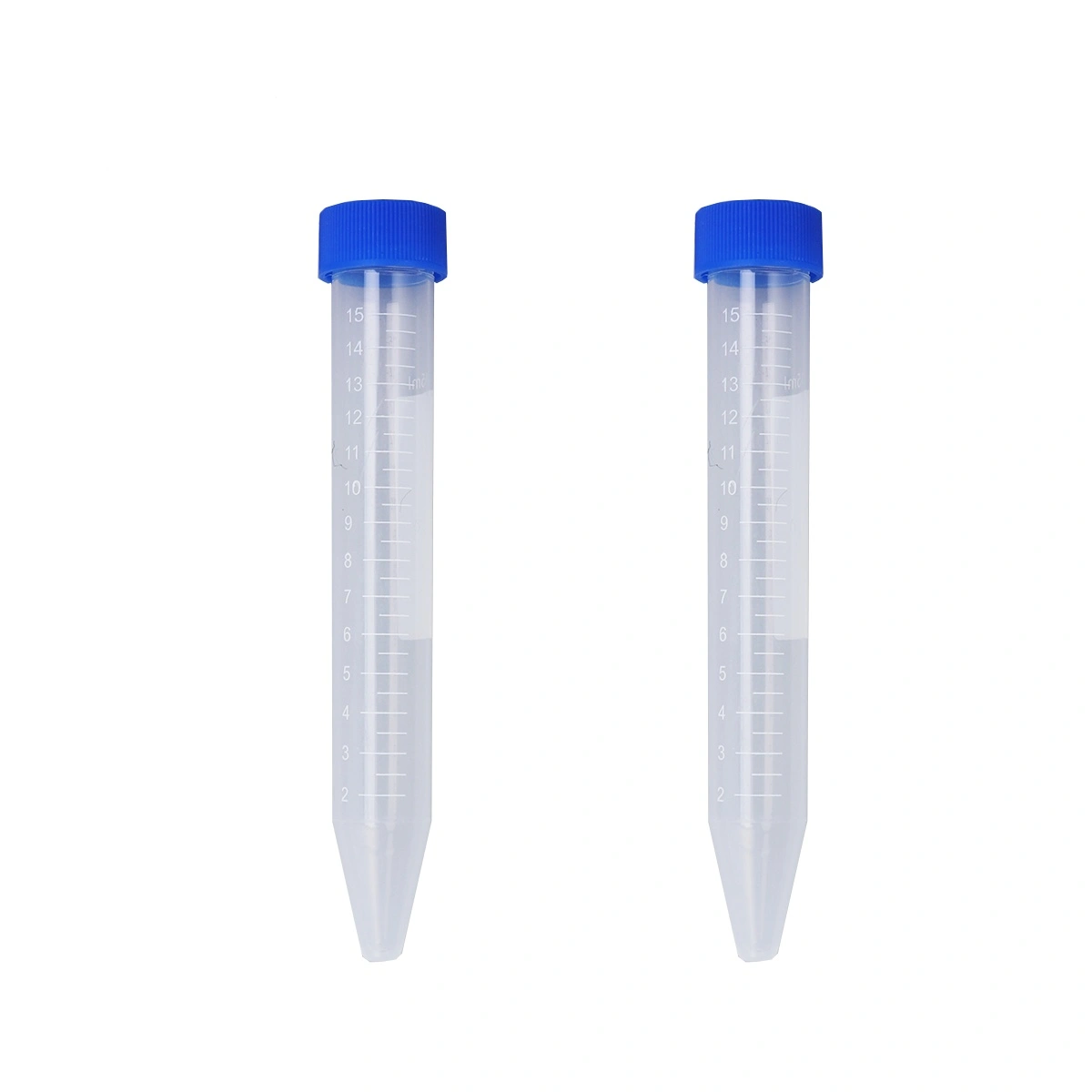 50 PCS 15ml Pointed Head Centrifuge Tube with Screw Sample Supply (Random Color Cap)