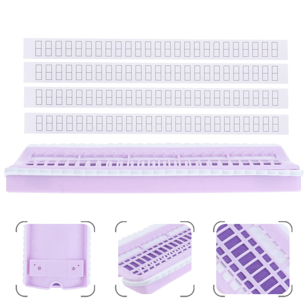 1PC Cross Stitch Thread Oganizer Mini Needle Holder Plastic Thread Arranger 50 Holes Cross Stitch Tool for Home (Violet)