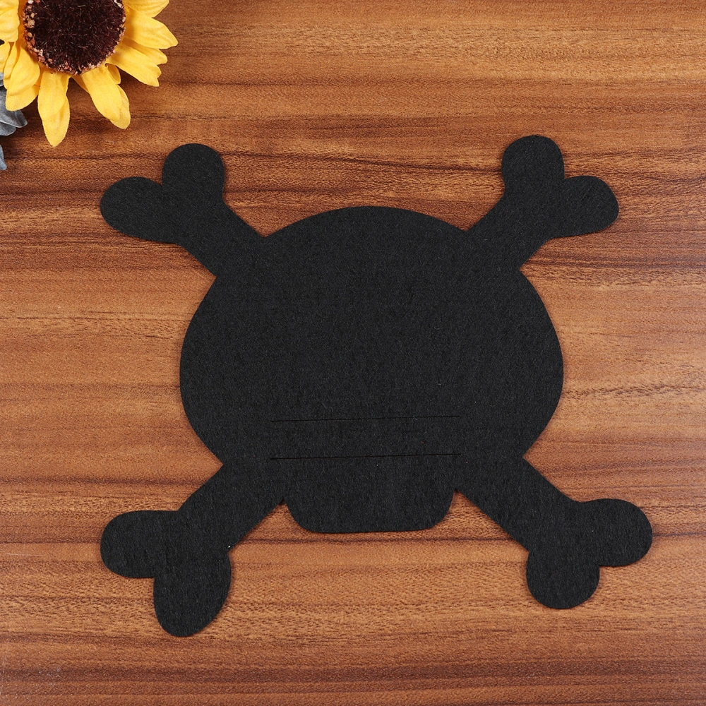 Halloween Felt Fork Placemat Skull Shape Heat-resistant Coasters Table Mats Decor Party Supplies