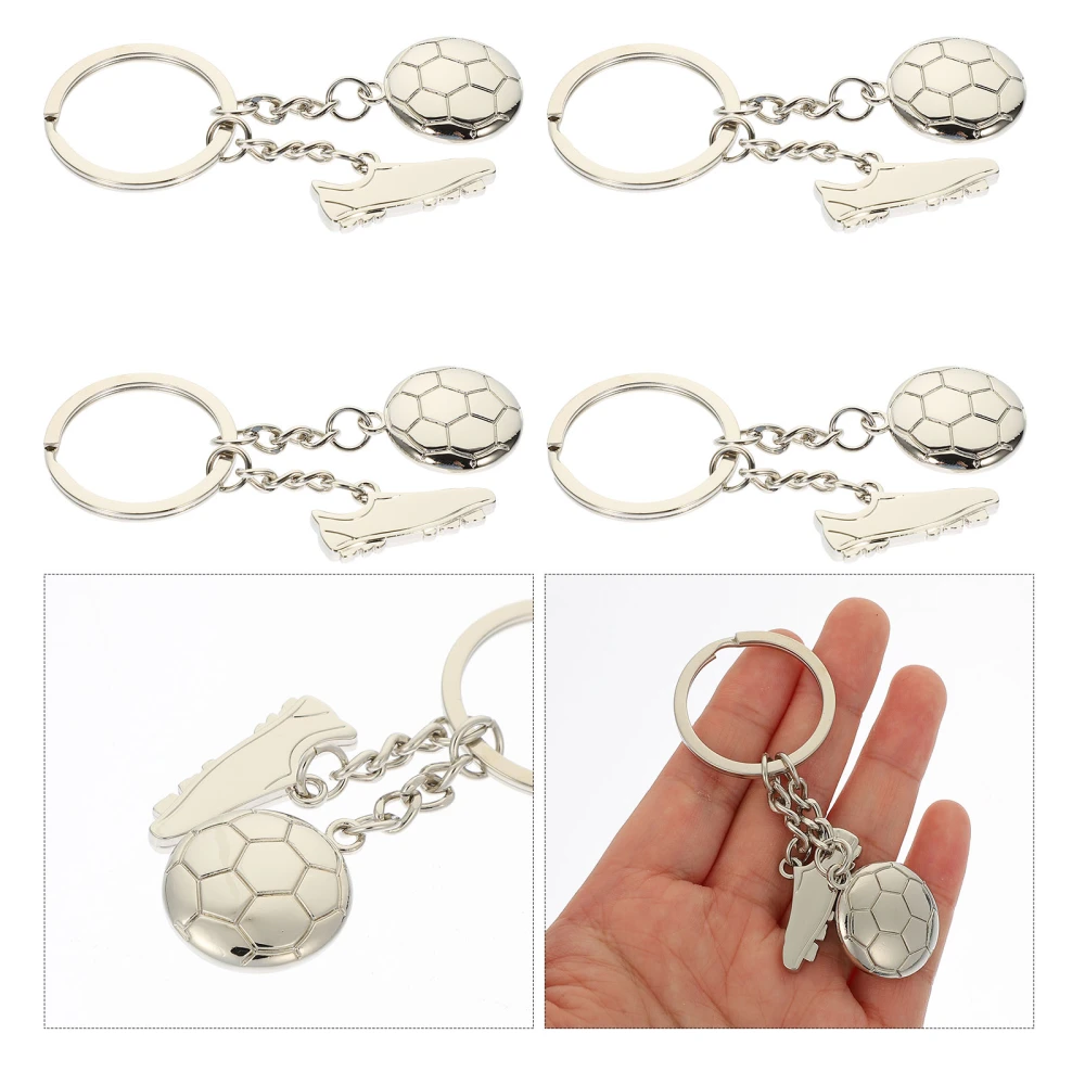 4Pcs Soccer Ball Keychain Football Sneakers Key Chains Sports Party Favors