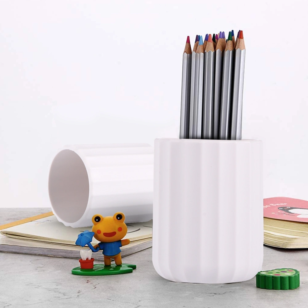 1pc Silicone Pen Holder Pen Storage Box Stationery Organizer for Home White